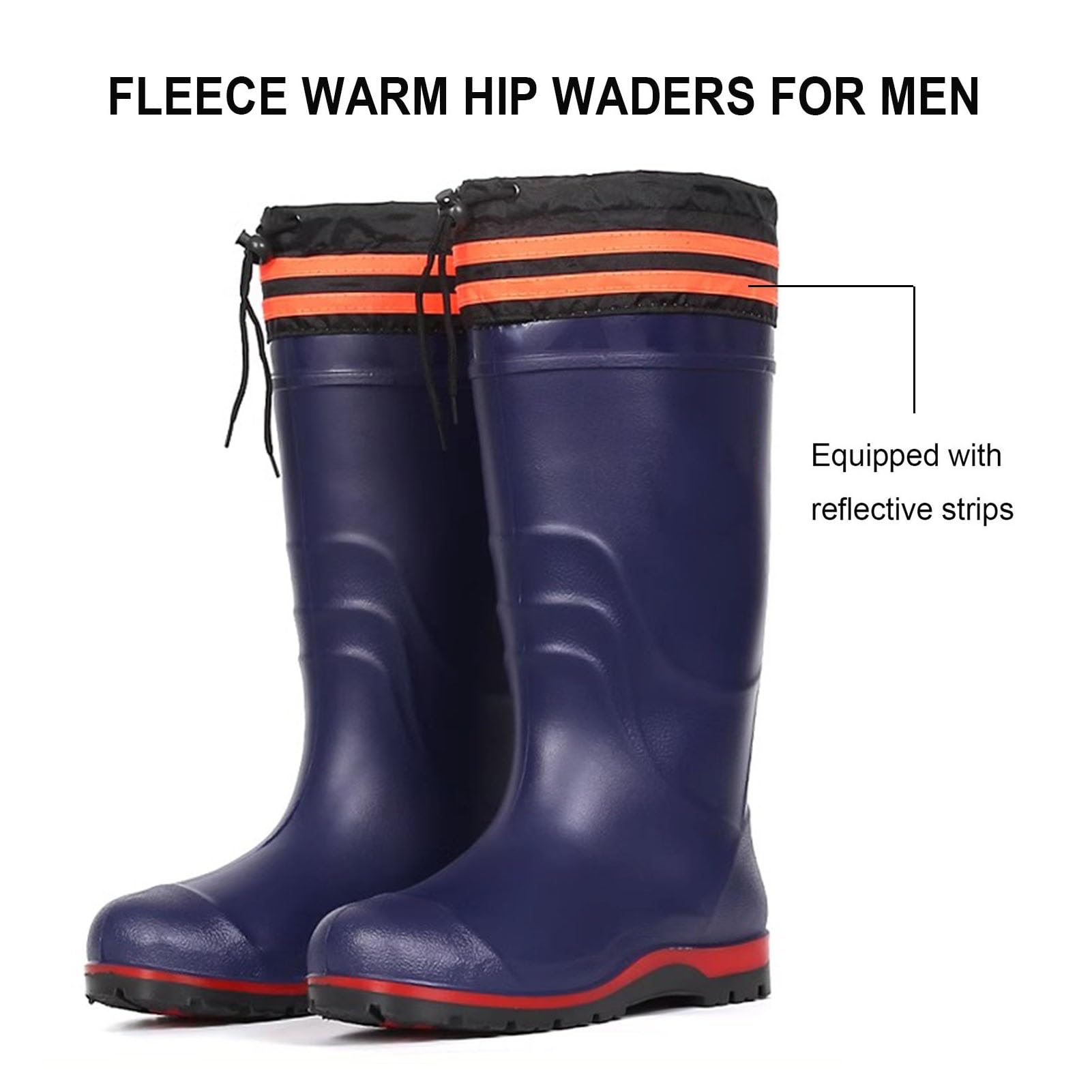 FAXIOAWA Vadeadores de cadera para hombre, botas de pesca de PVC con tiras reflectantes, para deportes al aire libre