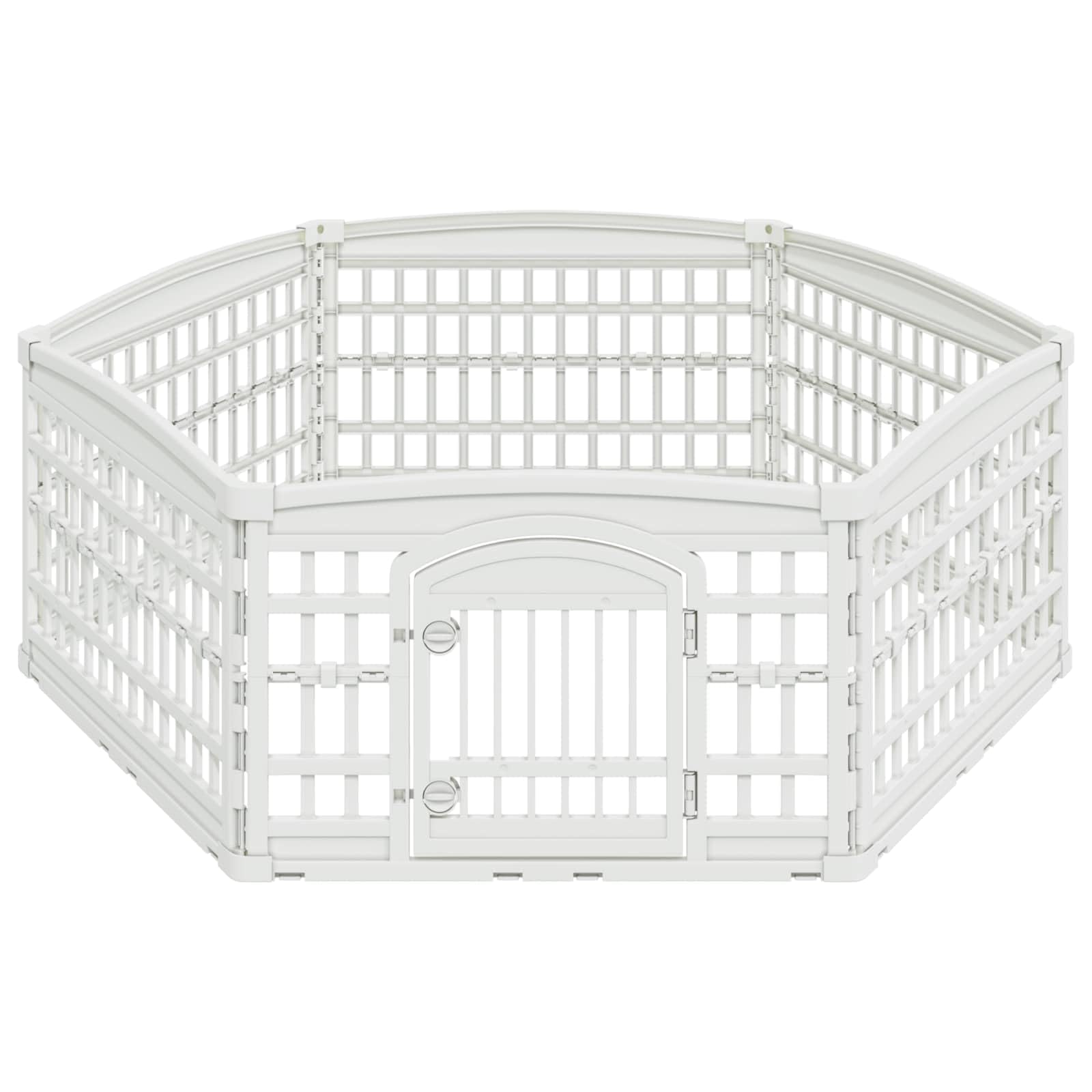 Recinzione pieghevole a 6 pannelli, 177,5 x 154,5 x 58 cm, per cuccioli, per interni ed esterni, resistente alle intemperie