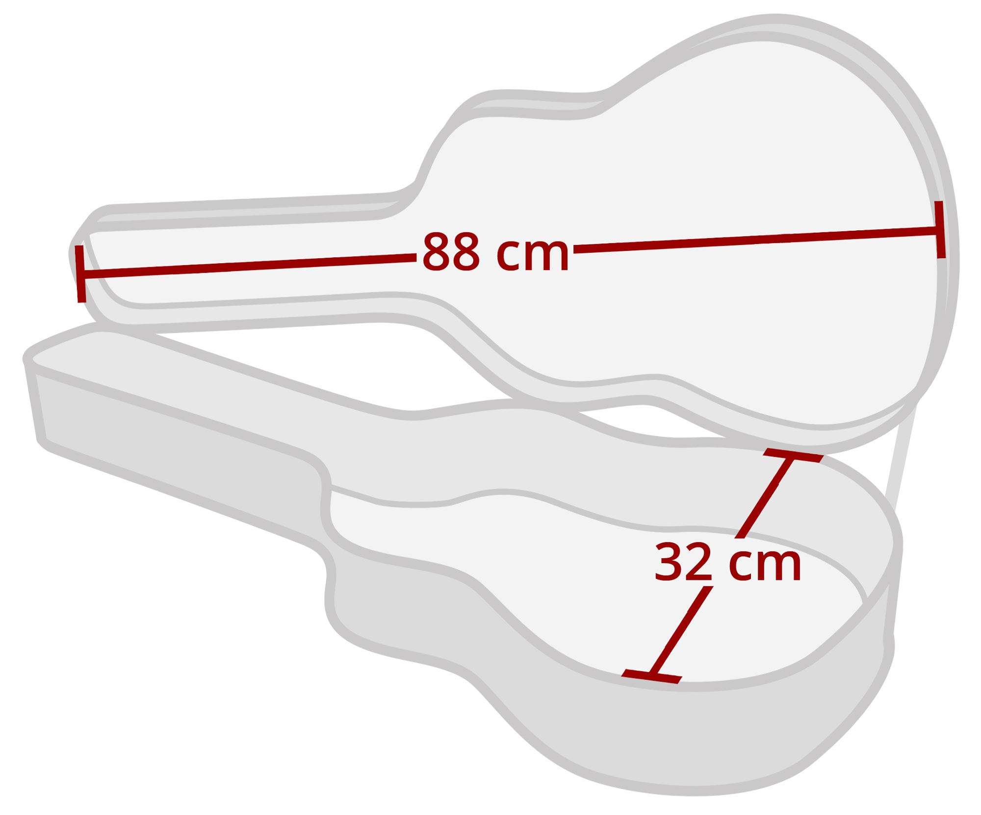 ROCKTILE 5-teiliges Zubehörset - für 1/2 Konzertgitarre - Gitarrentasche - Stimmgerät - Fußbank - Gitarrenständer - Saiten