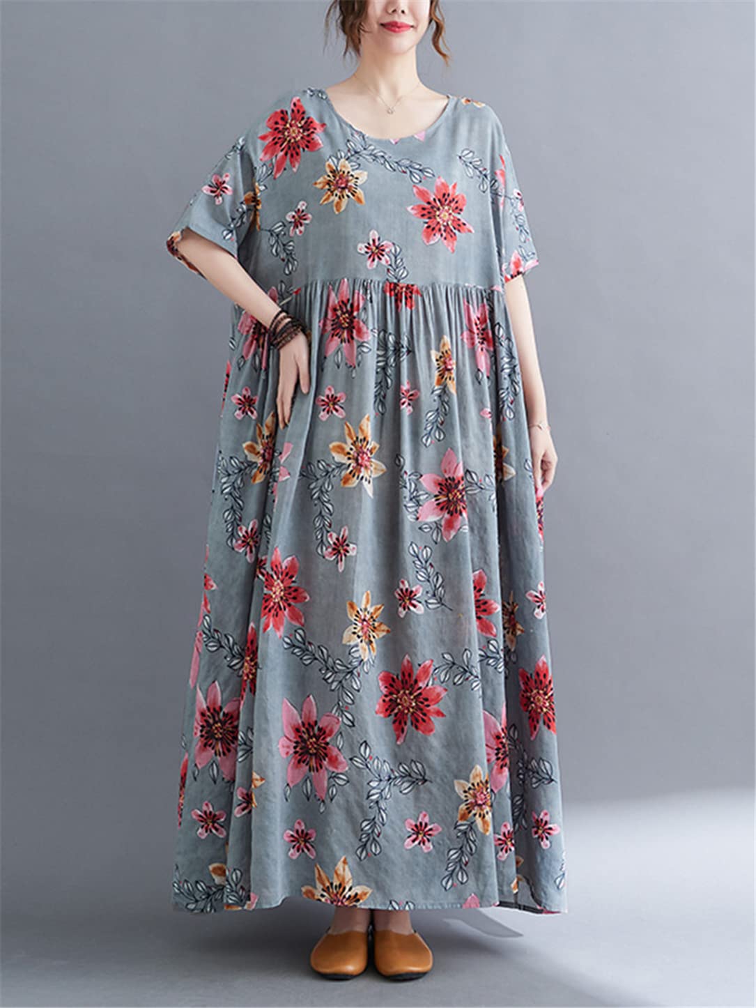 open lace back dress Umgee Big Flower Dress Green