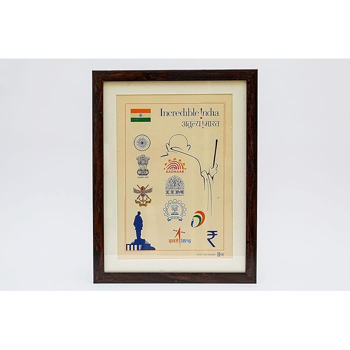 Buy Symbols of Modern India Wall Frame Colour Printed on