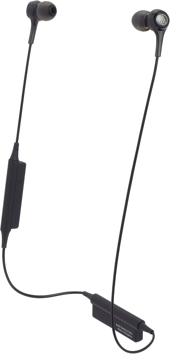 Audio-Technica ATH-CK200BTBK Bluetooth Wireless In-Ear Headphones with In-Line Mic & Control, Black