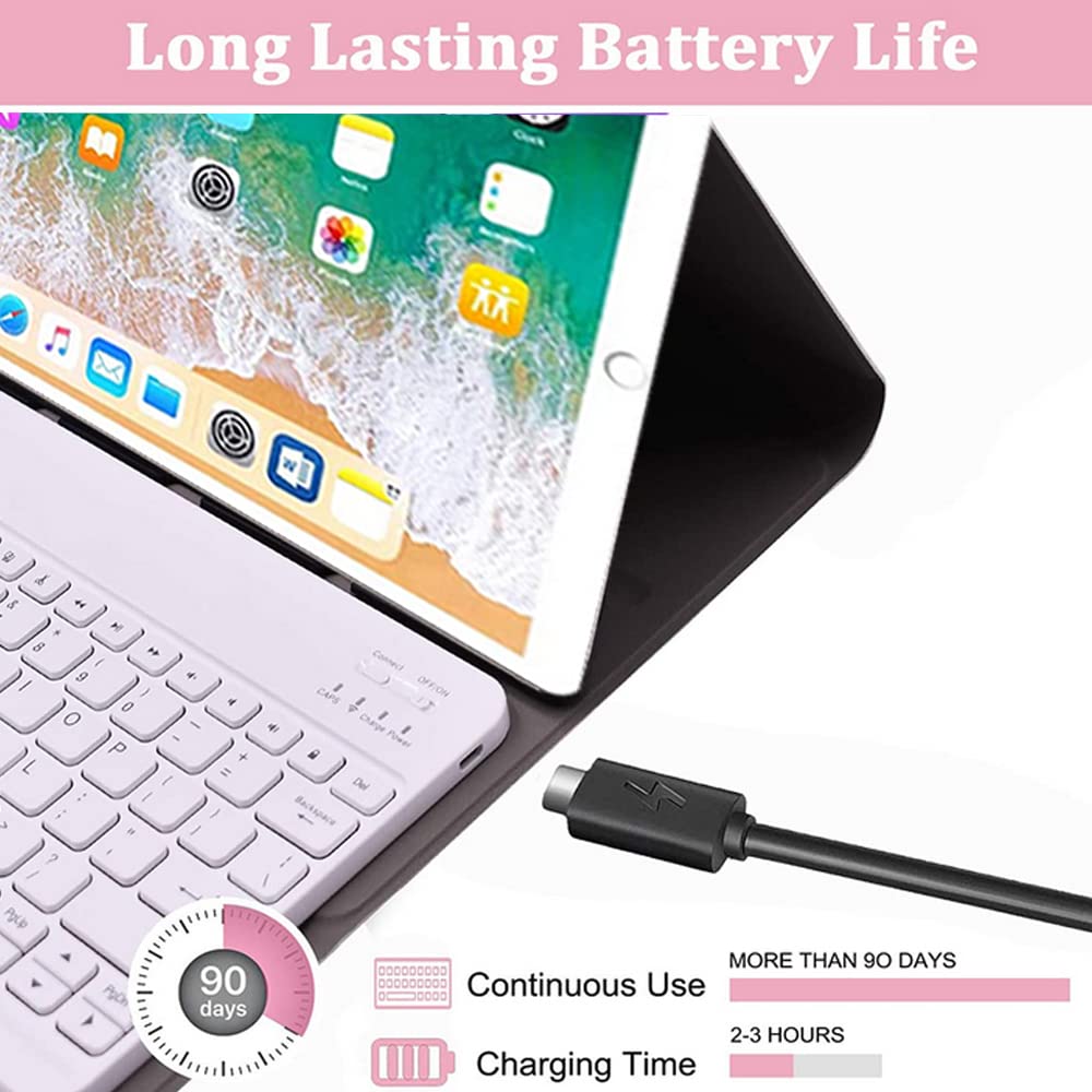 Housse Clavier pour iPad Air 2 / iPad Air - Ultra Mince Cuir PU avec Clavier Magnétique Amovible sans Fil pour iPad Air 2 (A1566 A1567) / iPad Air 1 (A1474/A1475/A1476) - Or Rose