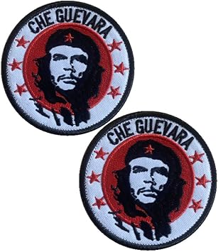 Che Guevara Patch Hook and Loop Tactical Morale Applique Fastener Military Embroidered Patch 2Pcs