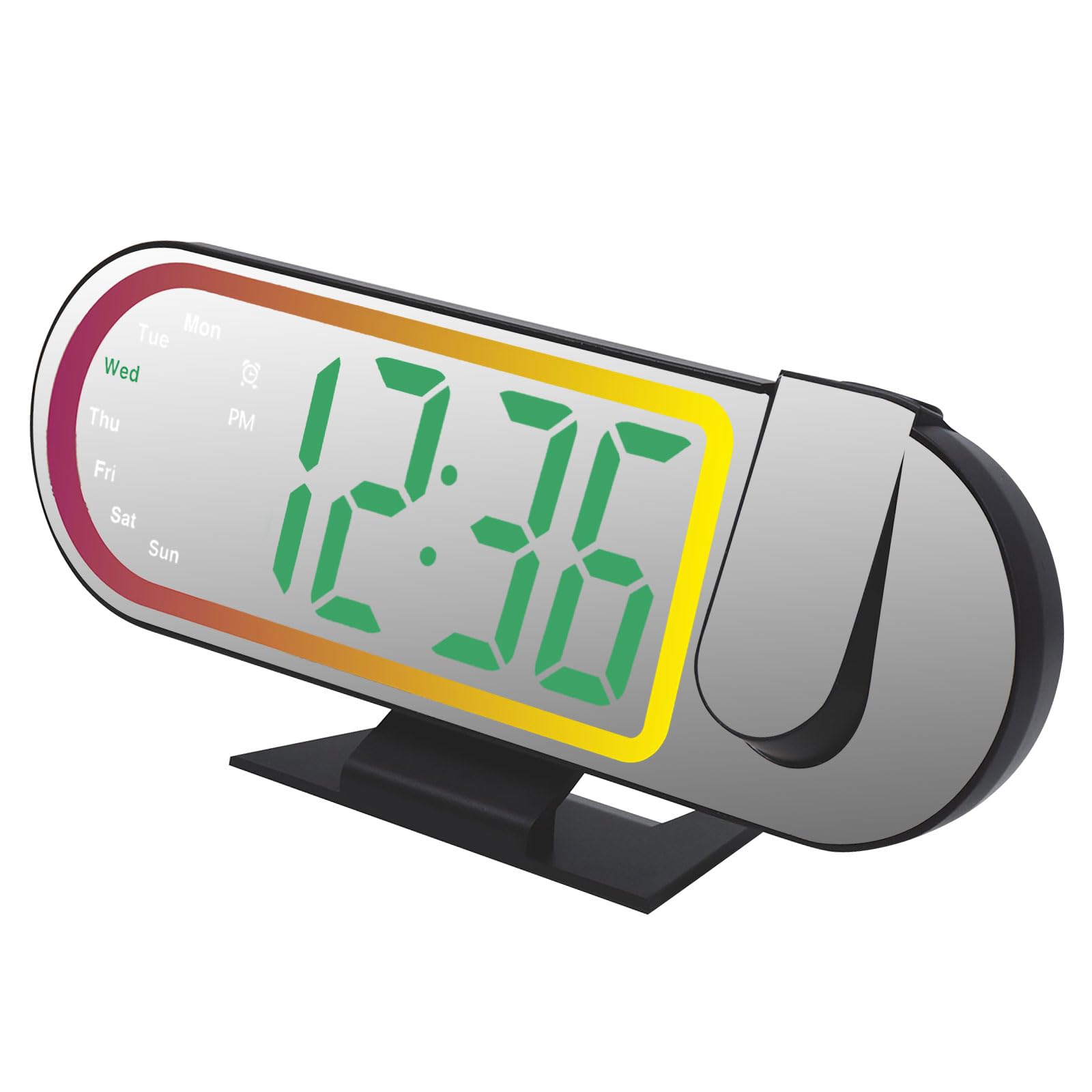 Kalttoy Black Green Advanced Alarm Clock With Temperature Transducer Night Slide Modifiable Surrounding Light For Nearby Table Led Projection Clock