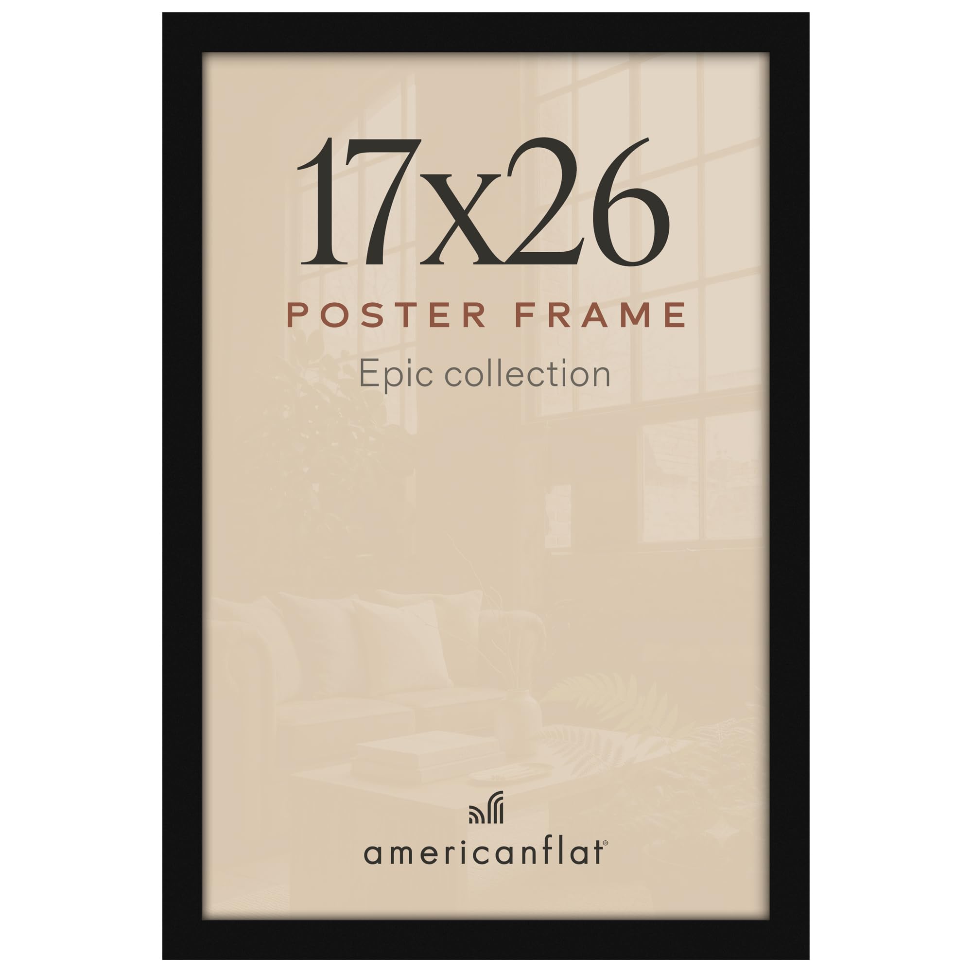 Americanflat 17x26 Poster Frame - Engineered Wood - Black