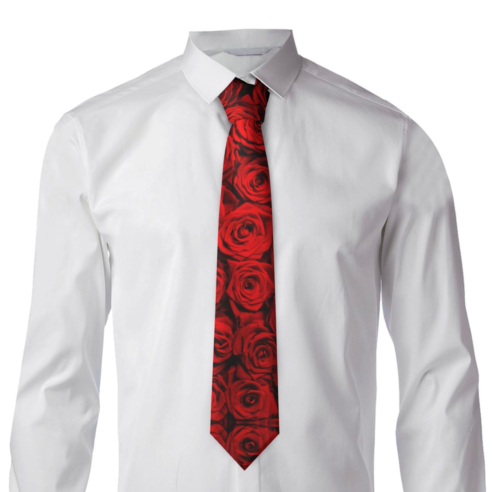 Amazon.co.jp: ネクタイ メンズ 赤いバラ 薔薇 花柄 necktie シルク