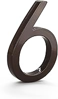 Vista 68 de Montague Metal Products Número de casa moderno de 6 pulgadas, número de casa flotante, fácil de instalar (0, cobre antiguo)