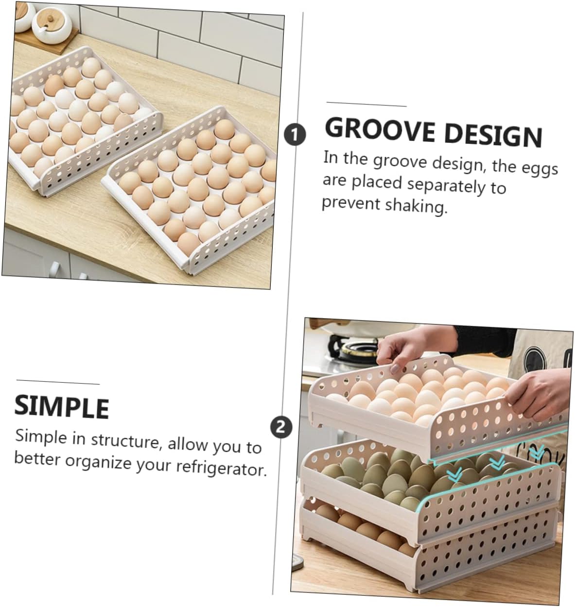 Egg Crisper Enclosed Storage Container for Fresh Eggs Freezer Pull Type Capacity Housewarming