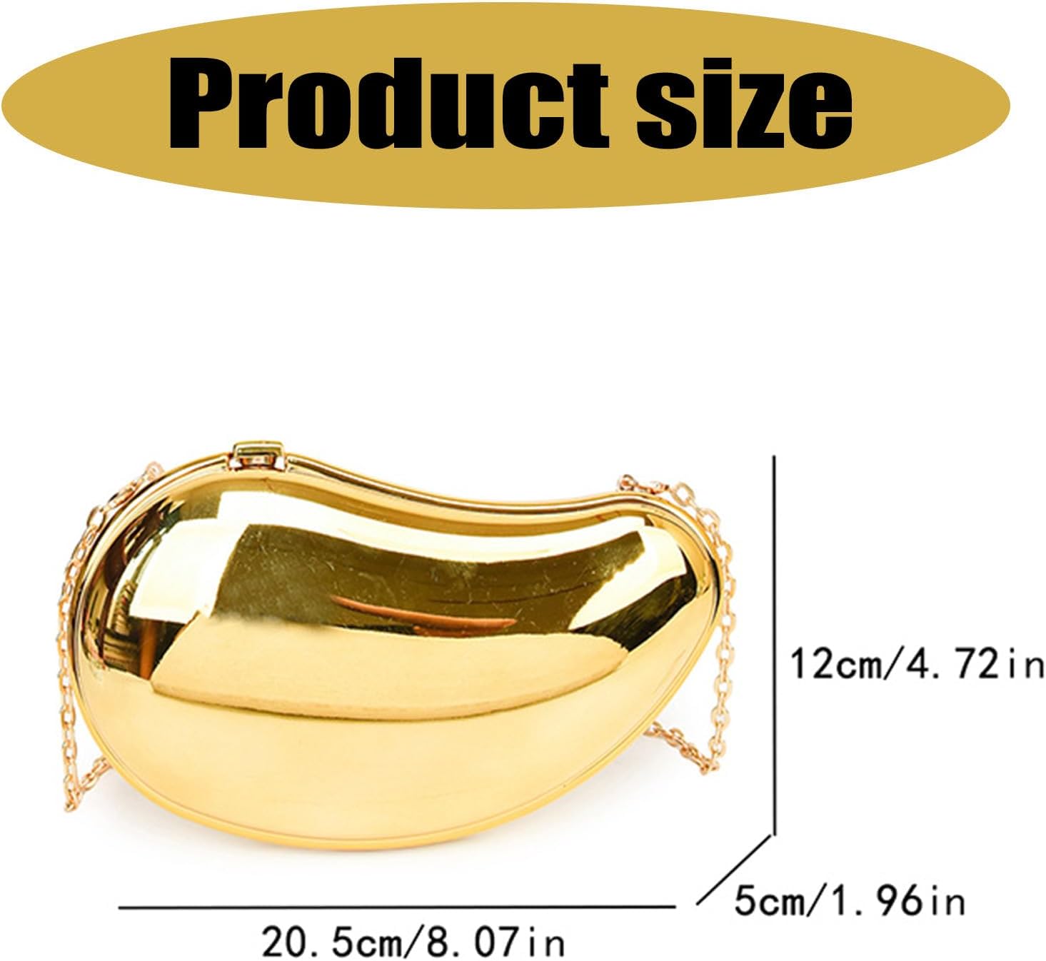 TONXX レディース イブニングクラッチバッグ マンゴーシェイプイブニングハンドバッグ チェーンストラップ クロスボディバッグ メ