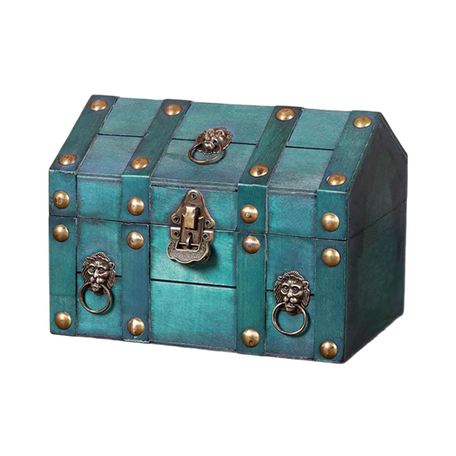 hogtnd Handmade Wooden Jewellery Box with Secure Spacious Compartment, Retro Storage for Home and Decorative Container, Wooden Box