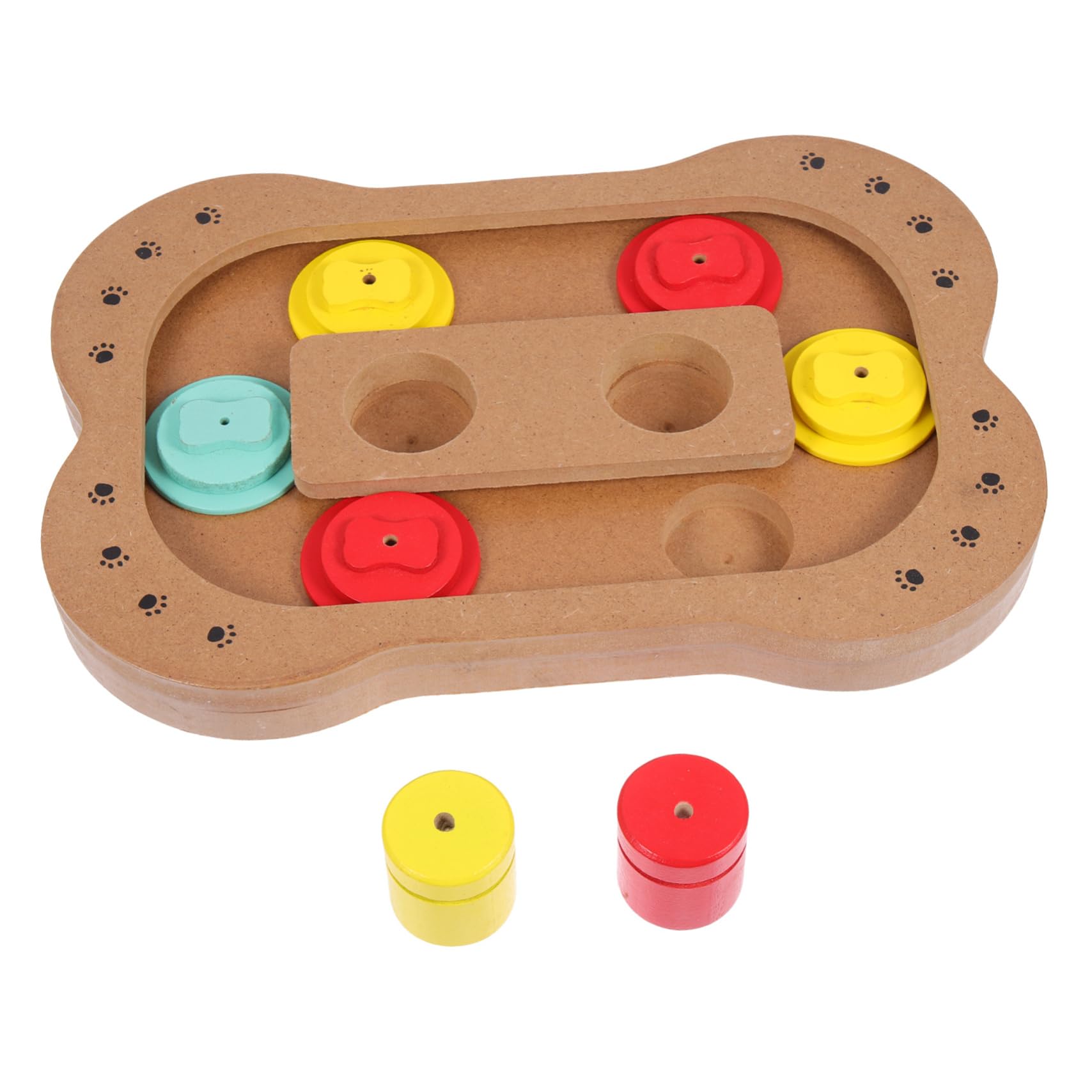 Holzknochen Futterspielzeug für Hunde Intelligenzspielzeug mit Glatter Oberfläche und Nahrungsersuche