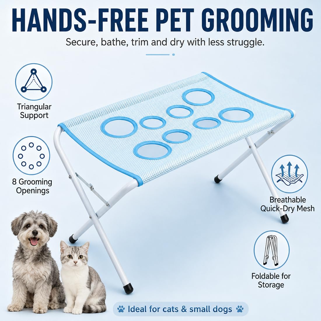 Hundepflege-Hängematte mit Gestell für Katzen & kleine Hunde