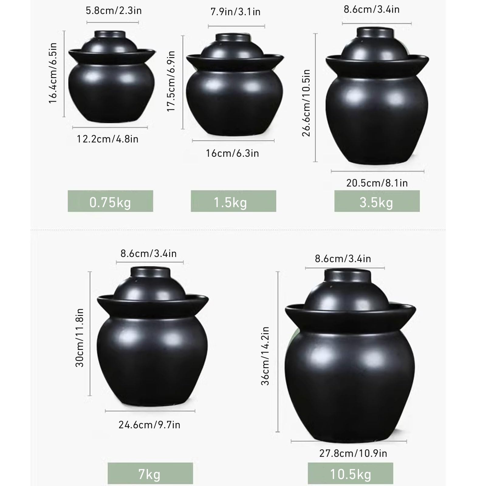 Garnek do fermentacji z pokrywką z uszczelką wodną - Tradycyjny ceramiczny garnek do kiszenia kapusty - Kamionkowy garnek do parzenia kombuchy Gliniany garnek do pikli kimchi,White,7kg