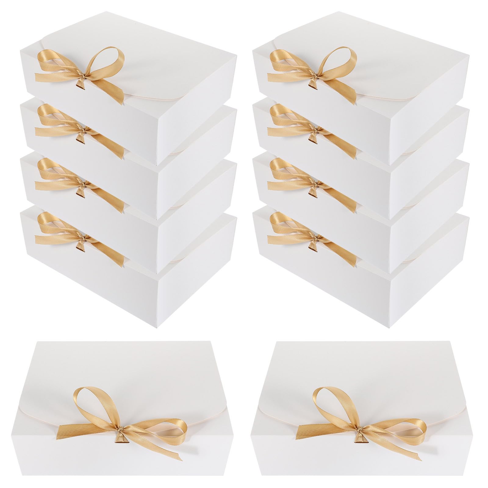 SECFOU 10 Stück Weiße Schachtel mit Verschlussdeckel aus Karton Faltbar und Einfach zu Öffnen Geschenkbox für Schmuck und Kerzen zu Weihnachten und Valentinstag