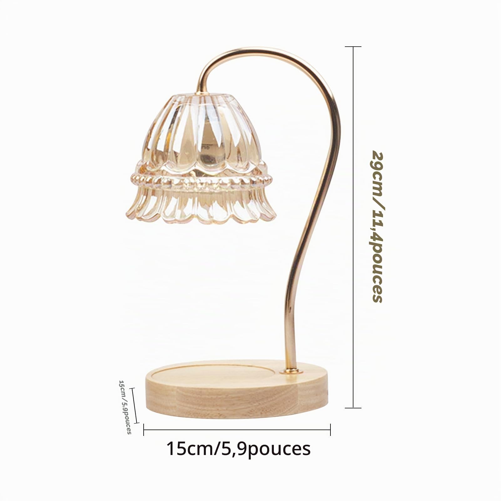 Lampe Chauffe-Bougie avec Variateur | Chauffe-Bougie Électrique Réglable | Fondoir À Bougies avec 2 Ampoules | Lampe Chauffe-Bougie pour Bougie en Pot, Bougie Parfumée sans Flamme
