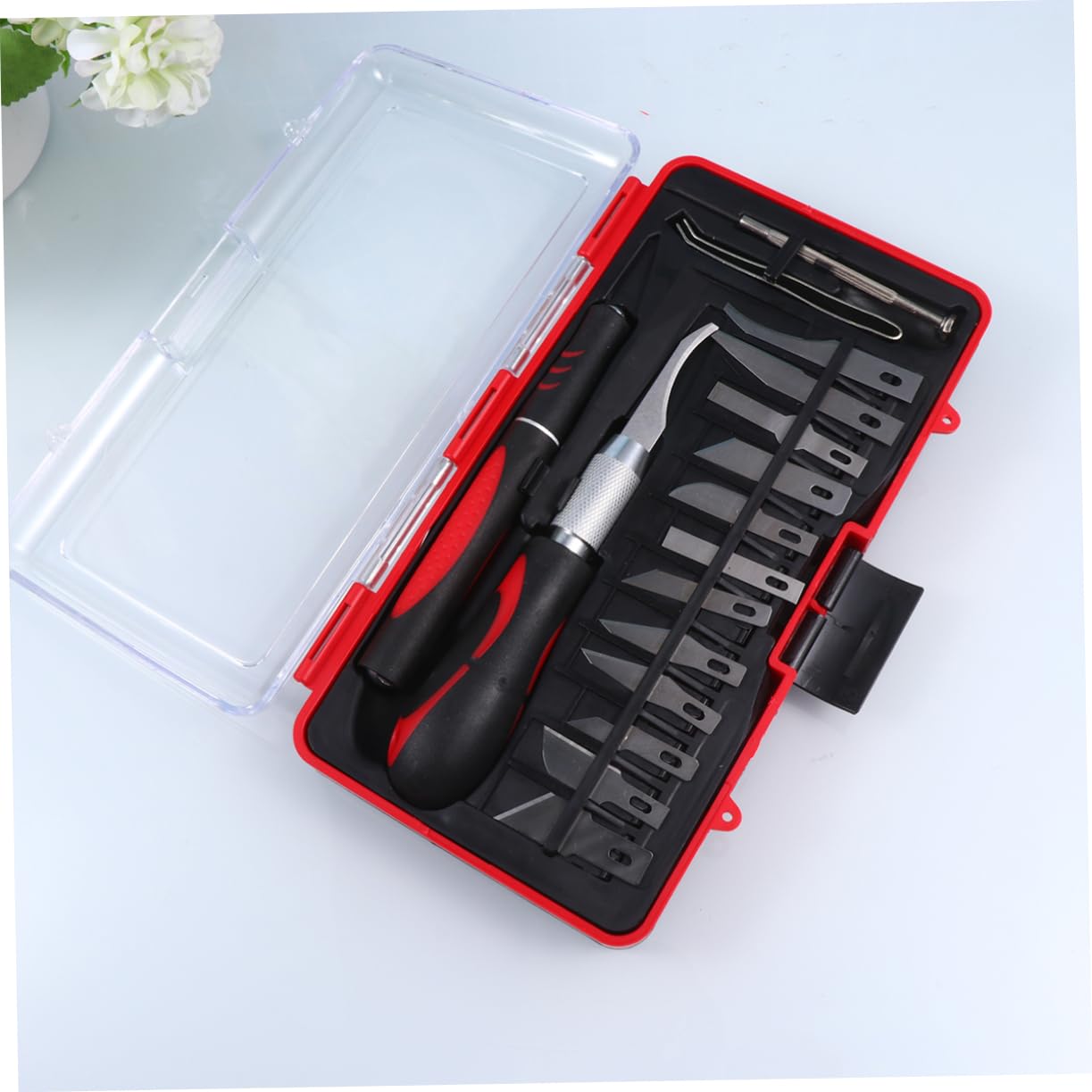 UKCOCO Set 16 Pezzi Sgorbie Palmari in Acciaio al Carbonio per Intaglio Legno e Modellismo, Strumenti per Artigianato e Scrapbooking Adatti a Principianti