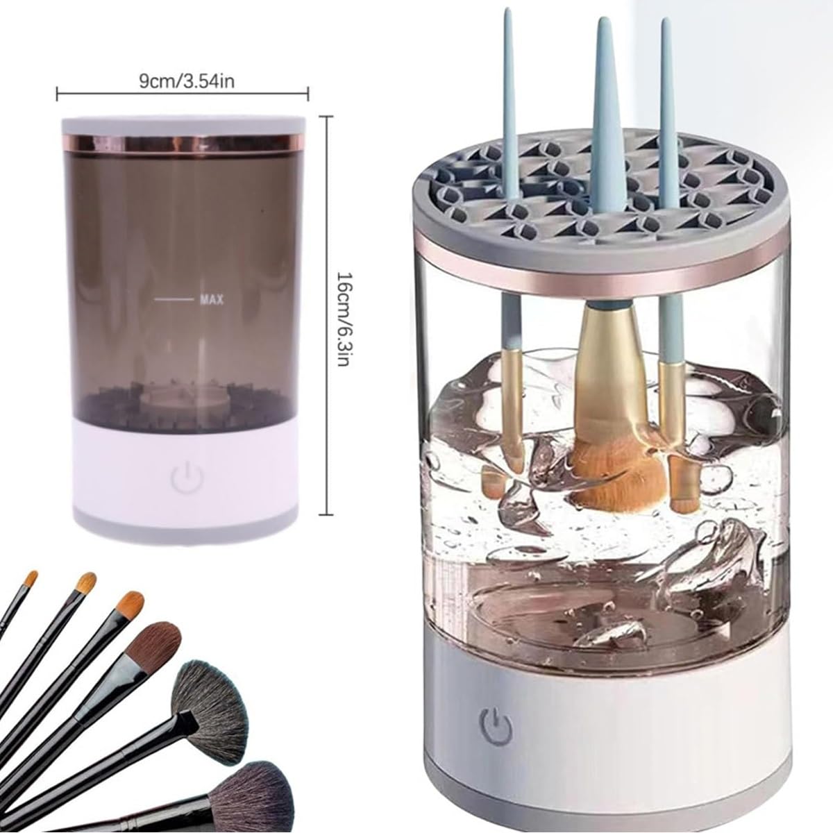 Brushly Pro Nettoyant for pinceaux cosmétiques, Nettoyant for pinceaux de maquillage, Nettoyant for pinceaux de maquillage électrique, Nettoyant for pinceaux de maquillage à rotation automatique for p