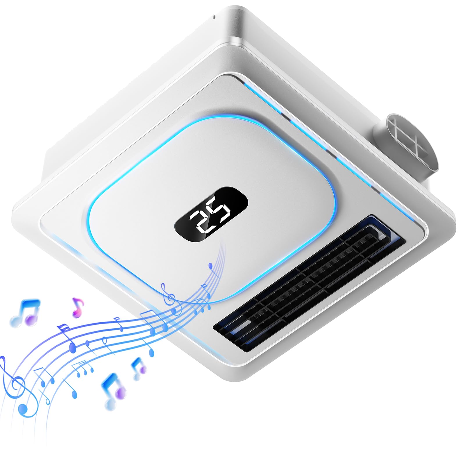 Photo 1 of BSEED Bathroom Exhaust Fan with Bluetooth Speaker & Heater, 1800W Dual-Heat, 230 CFM, 3CCT+5-Color RGB Light, Negative Ion, Wall Control