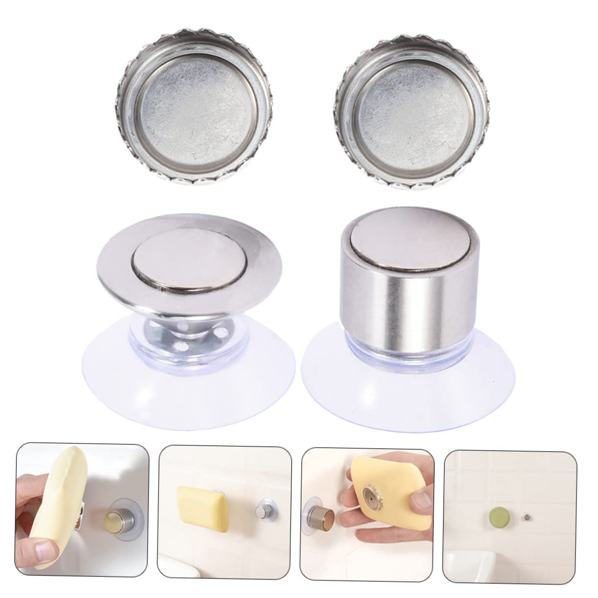 MAGICLULU 8sets Portasapone Magnetico Creativo Con Ventosa Supporto Per Sapone Bar Per Bagno e Cucina Facile Da Installare e Rimovibile Design Innovativo Per Risparmiare Spazio e Mantenere