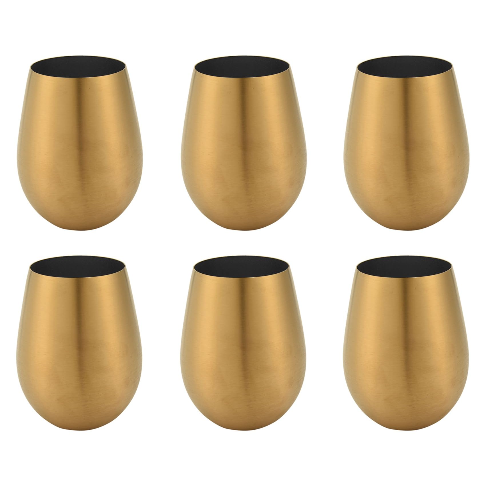 Hndhbfgrt 6X 500Ml Beer Wine Cup Beer Tumbler Cocktail Juice Milk Cup Metal Drinking Mug Gold