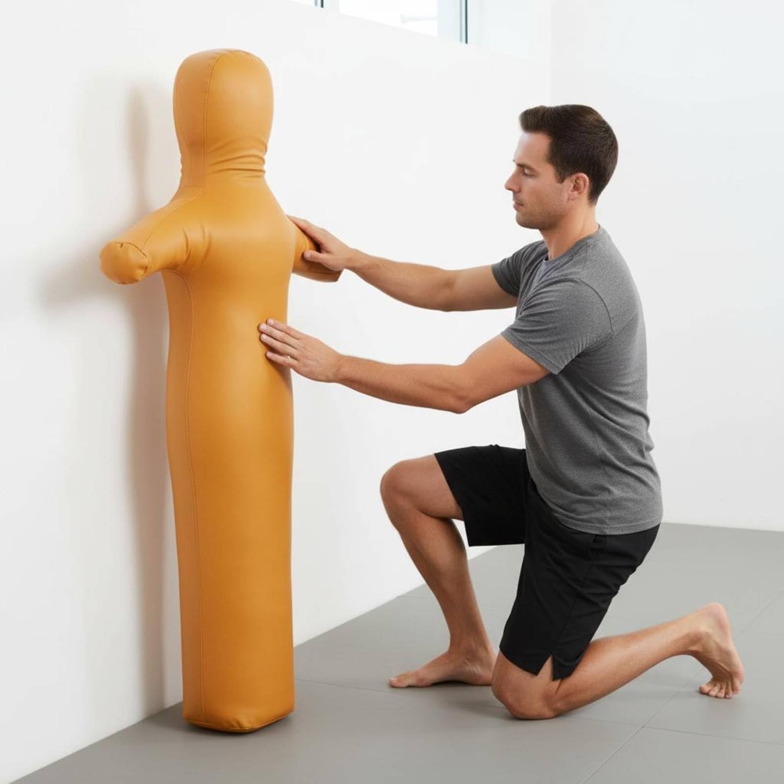 Qianly Manichino da Combattimento Resistente Agli Urti Forma da Lotta Doppie Cuciture Manichino Pugilato per Adulti, Dojo