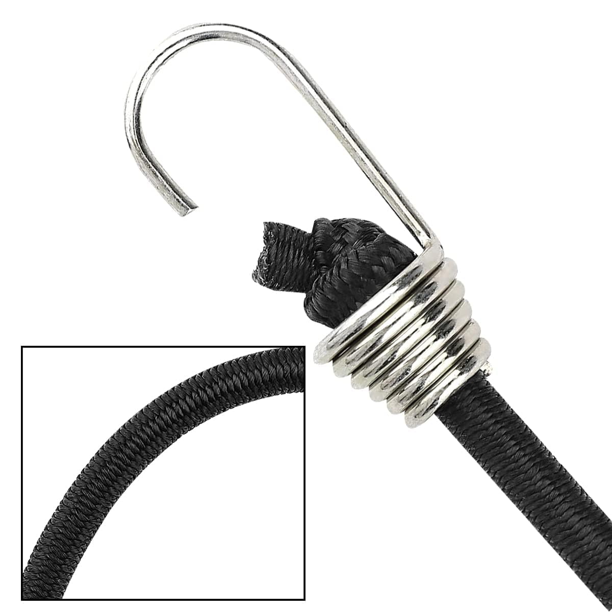 Bungee Rope Set, Stretchable Drying Rope with Hooks, Multicolour (4, Black, 5 ft) — Amazon image 5