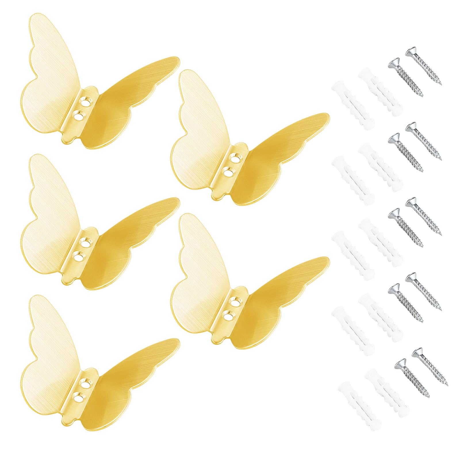 Tsophreniq Sturdy Stainless Steel Butterfly Hooks High Strength Butterfly Hooks Multifunctional Stainless Steel Hangers for Wall Kitchen Wall Hook