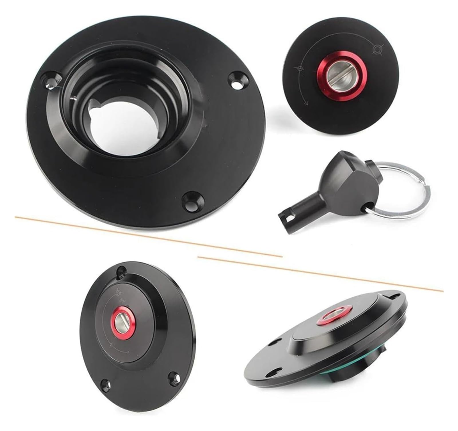 Llave contacto Moto Bloqueo Para Yamaha Para YZF1000 1997-1998 Para YZF600 1994-1997 YZF 600 1000 Kit De Cerradura Llave Tapa Del Tanque Combustible Antirrobo Motocicleta(Black- Silver)