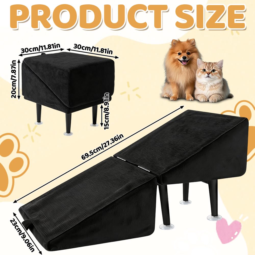 Rampa plegable para perros, antideslizante, resistente al desgaste, para sofá, cama, sofás, escaleras para perros para mascotas pequeñas y medianas