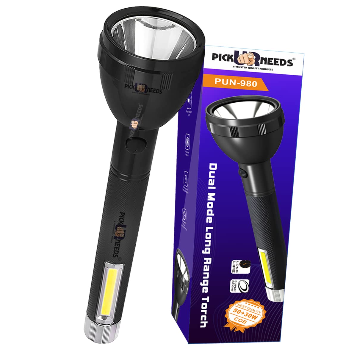 Pick Ur Needs 50W Long Range LED Torch Rechargeable Home Emergency Search Light (B0BVZSXFNC) Amazon Price History, Amazon Price Tracker