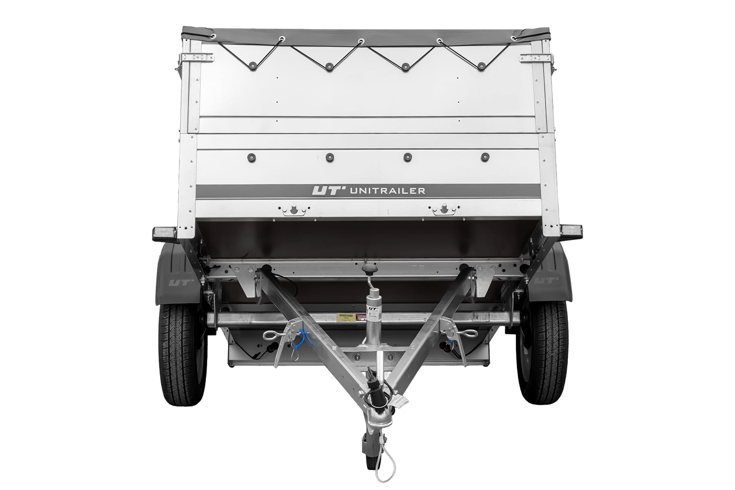 UNITRAILER Anhänger kippbar Garden Trailer 201 Kipp mit zusätzlichen Bordwänden, Stützrad und Flachplane