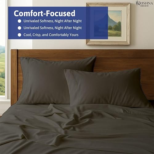 Miniatura 9 de happy at home Giza Sheets - Sábanas de algodón Giza tamaño King - Sábana de algodón de fibra larga 100% egipcio Giza certificado que se adapta a