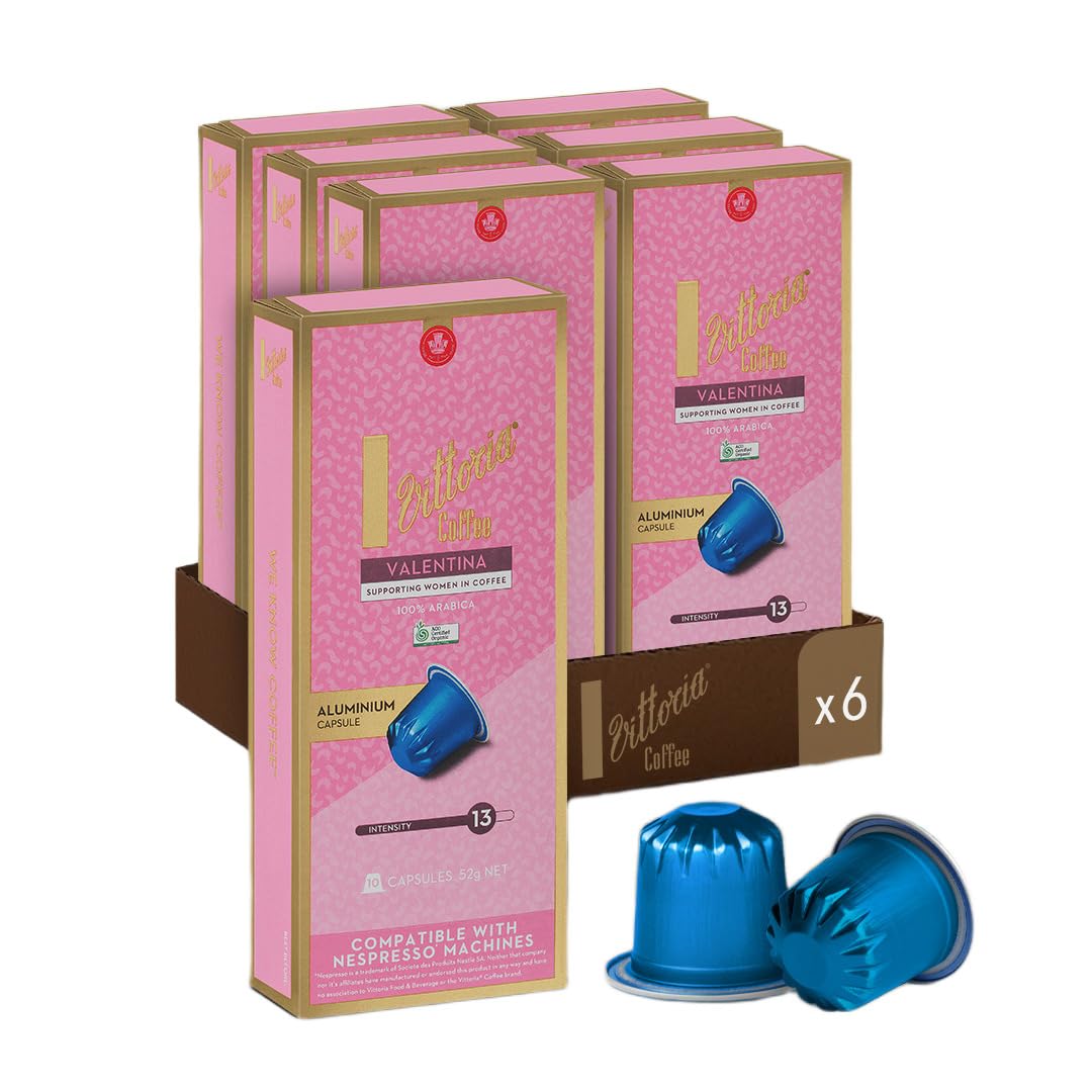 Vittoria Coffee Valentina Nespresso Compatible Capsules. 6 Packs x 10 Pods