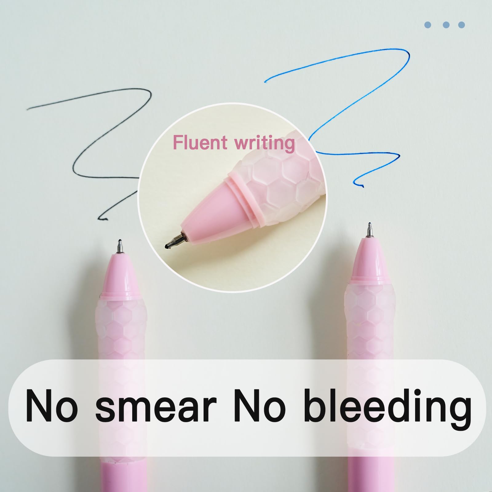 Bolígrafos, bolígrafos de gel, bolígrafos negros de 0.5 mm, bolígrafos de escritura suave de punta fina para mujer, juego de 12 accesorios de escritorio, bolígrafo pastel