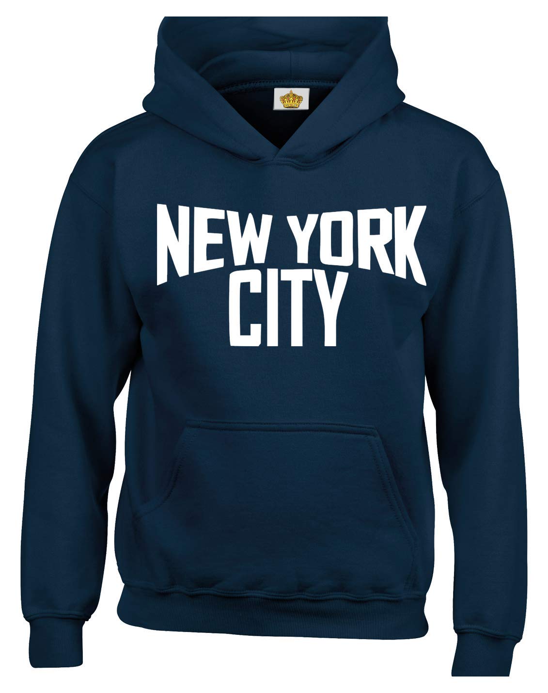 Crown Designs New York City Unisex Hoodies for Men, Women & Teenagers - Navy/Medium