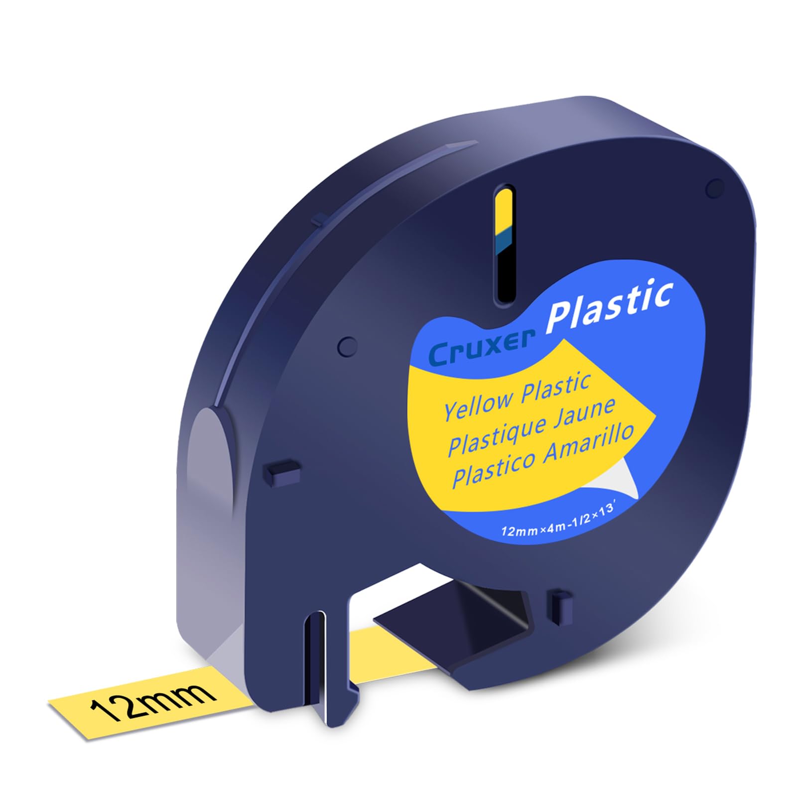 Lot de 200 Ruban Compatibles Avec Dymo Letra Tag 91332 Noir sur Jaune 12 mm