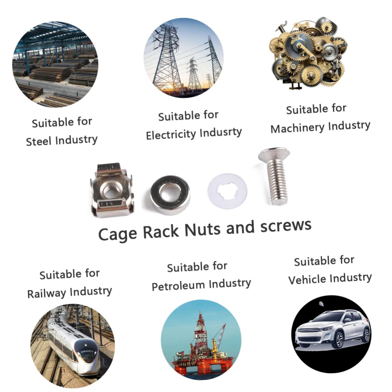 CATIEBYE 20Pcs Square Hole Cage Nuts and Mounting Screws Washers for Server Rack Installation Hardware for Reliable Performance