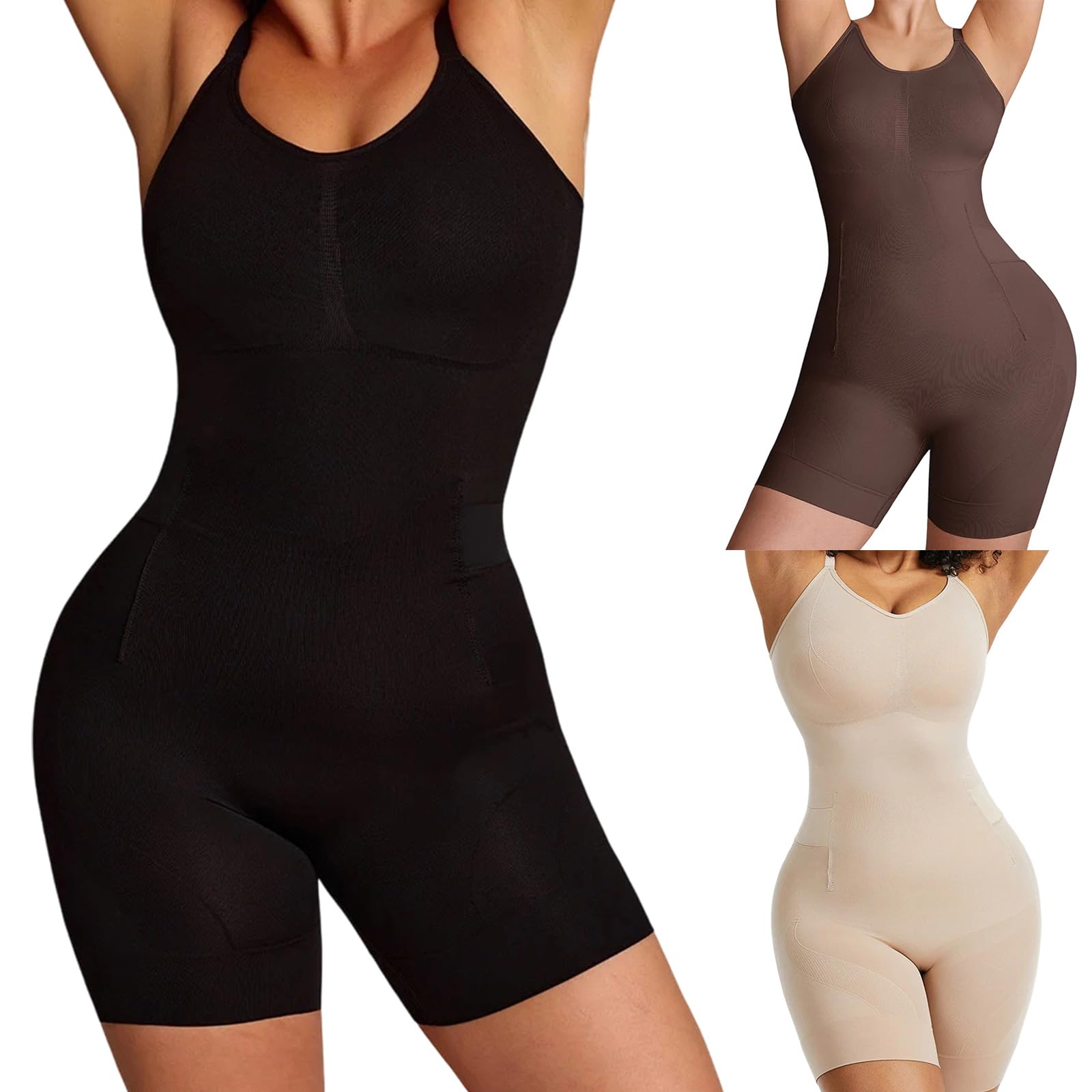 Body amincissant pour femme - Contrôle de l'abdomen invisible sous les vêtements - Short de levage des fesses - Combinaison galbante