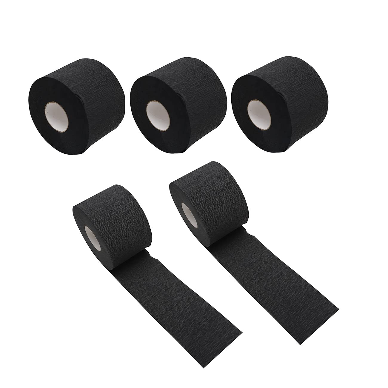 Geti BeautyBlack Barber Neck Strip Roll – Pack of 5 Rolls with 95 Neck Strips Each - Total of 475 Strips – Professional Barbershop and Salons for Hair Cutting – Pure Cellulose Pre-Cut Strips