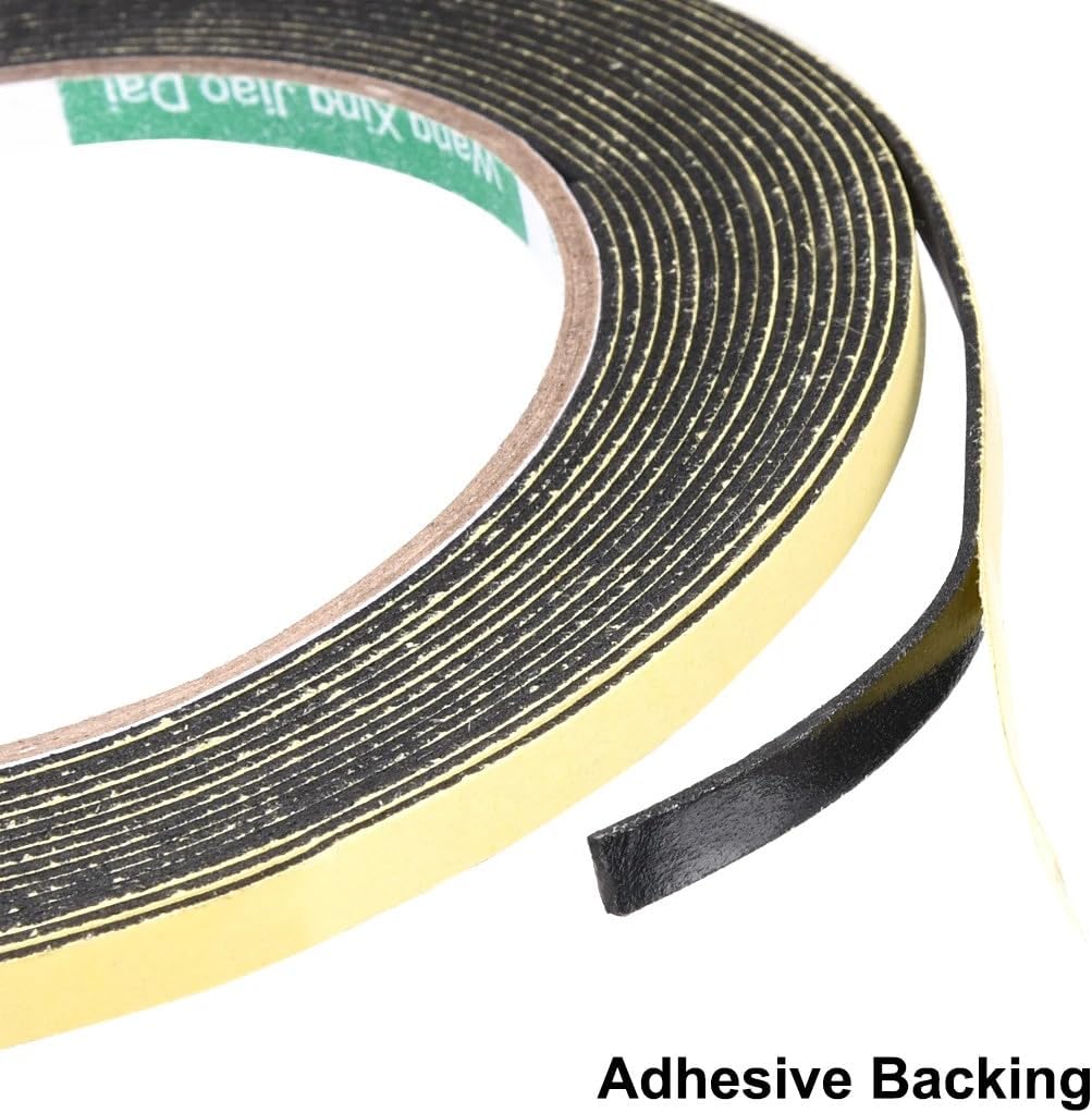 1Pcs Foam Sponge Rubber Single Sided Adhesive Soundproof Seal Strip Weather Strip(WxTxL 10mmx2mmx5m)