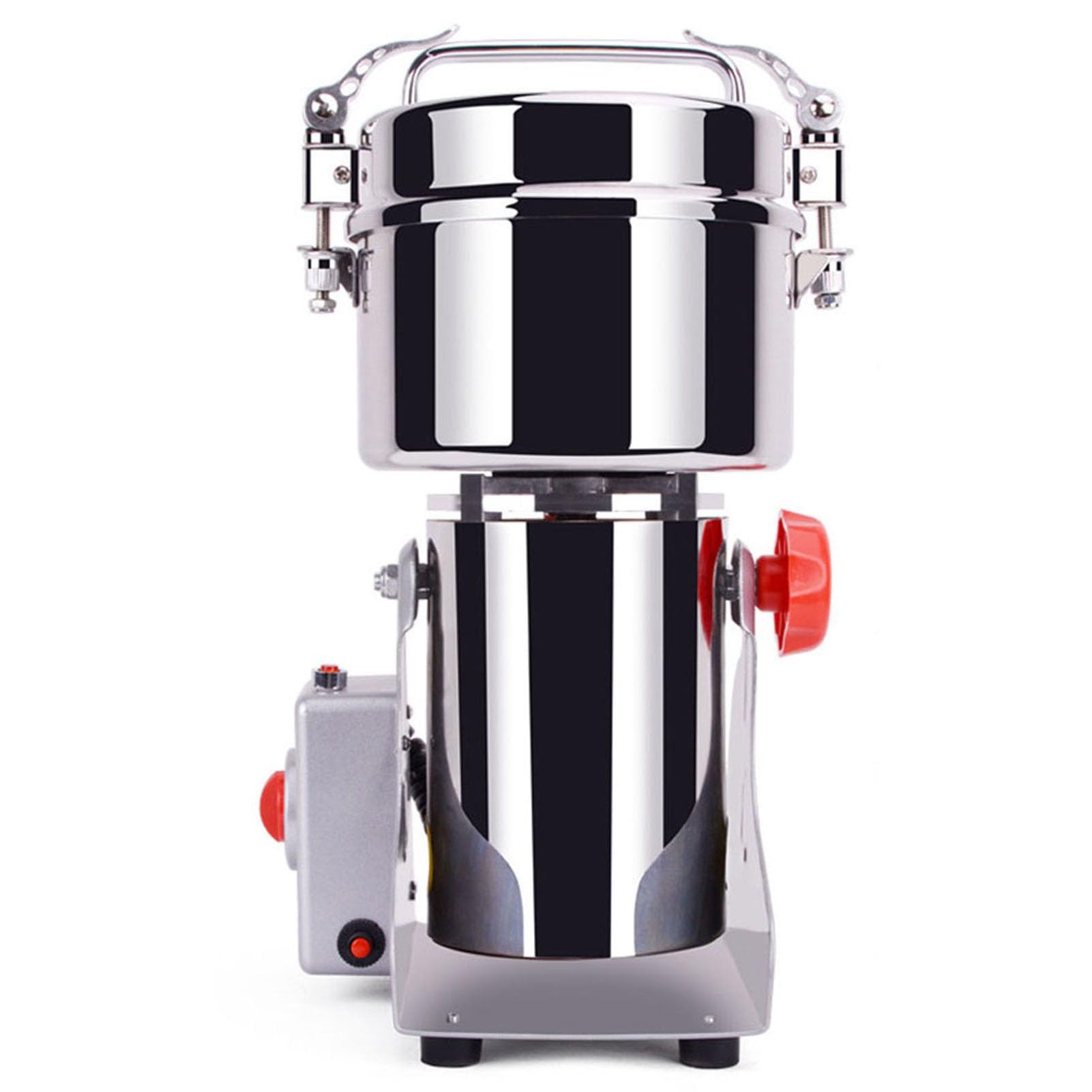 1500G Macinino Cereali Elettrico Acciaio Inox Alta Velocità Spezie Erbe Polverizzatore Oscillante 6 Lame Timer 0-5min Protezione Sovraccarico Per Famiglia Media Piccola Impresa Caffè