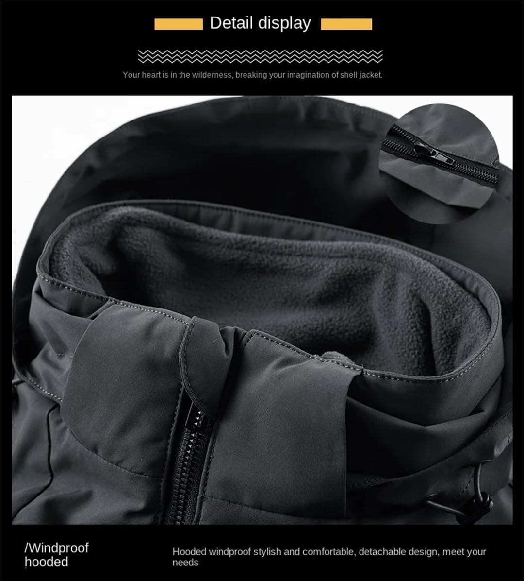 Man Military Windbreak Mountaineering Bomber Camping Sportsfor Heating Motorcycle Jacket Khaki XXXL