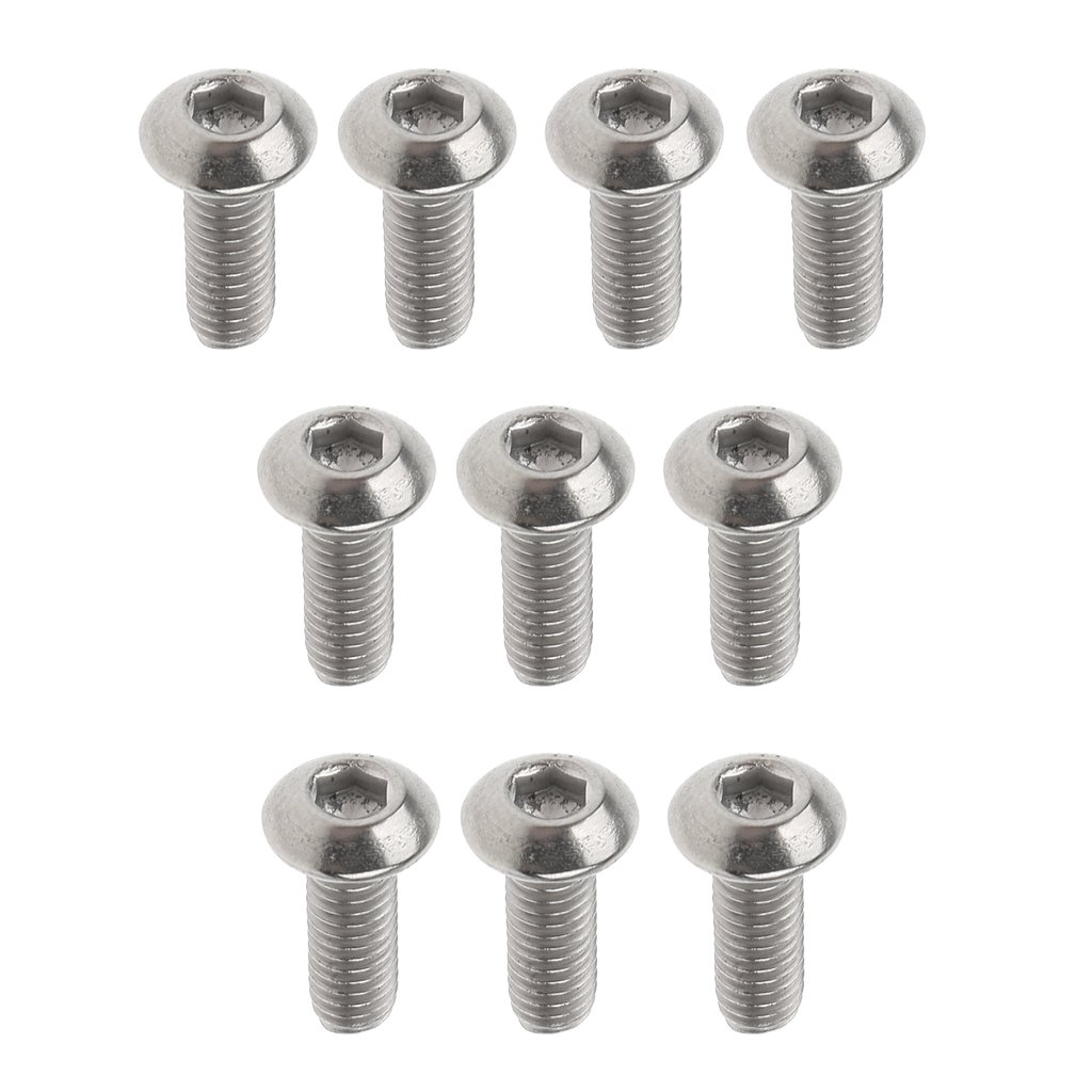 Non-Brand Silver 10Pcs/Lot M3 Titanium Hex Socket Screws M3 X 6Mm/8Mm/10Mm/12Mm/15Mm