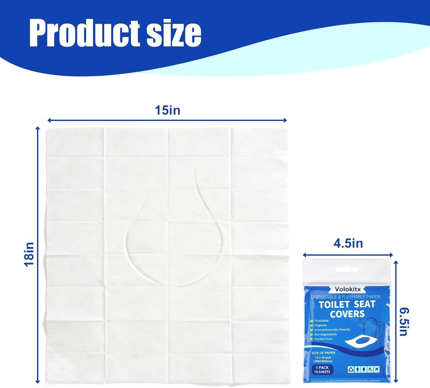 70 Pcs XL Toilet Seat Covers Disposable Flushable