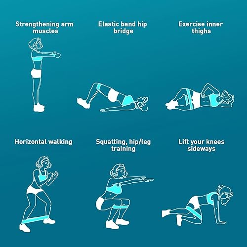 Miniatura 2 de Juego de bandas de resistencia portátiles para piernas y cadera, 3 niveles de resistencia, bandas de peso de entrenamiento con diseño