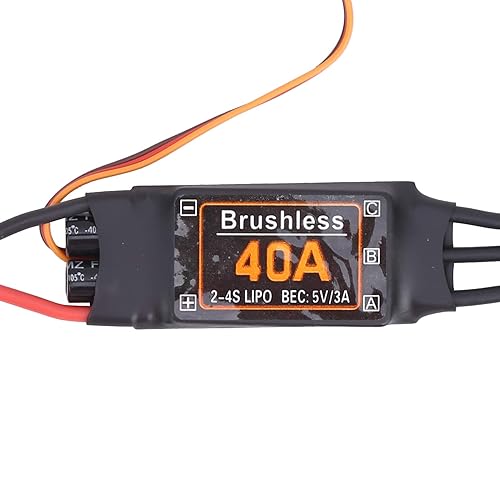 Miniatura 6 de Controlador de velocidad RC, controlador de velocidad ESC sin escobillas 40A, motor de avión RC 5V3A salida BEC para RC Drone Aviones Accesorio
