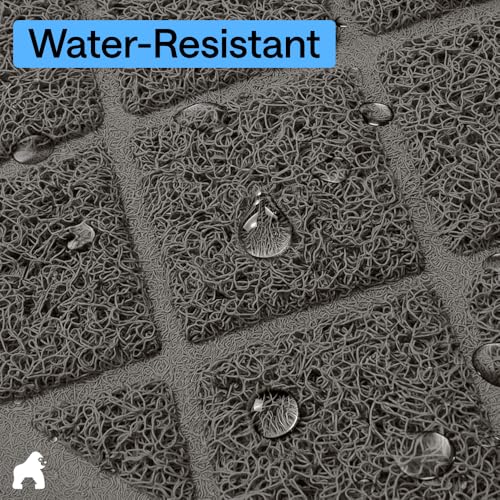 Image of Gorilla Grip Thick Cat Litter Trapping Mat, 40x28, Less Waste, Traps Mess from Box for Cleaner Floors, Stays in Place for Cats, Soft on Kitty Paws, Easy Clean, XL Size, Durable Backing, Charcoal