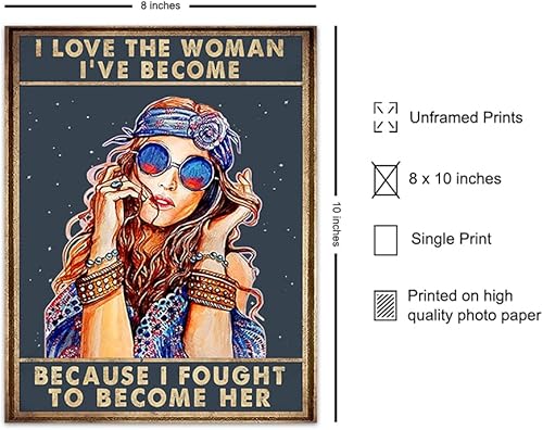 Miniatura 2 de Inspirational Motivational Poster Wall Art & Decor - 8x10 Boho Wall Decor - Hippie Room Art - Positive Quotes Sayings - Encouragement Gifts for