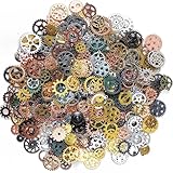 GXXMEI 210 Gram Antique Steampunk Gear, Mix Steampunk Wheel Alloy Gear Pendants Charms for Crafting Jewelry Making